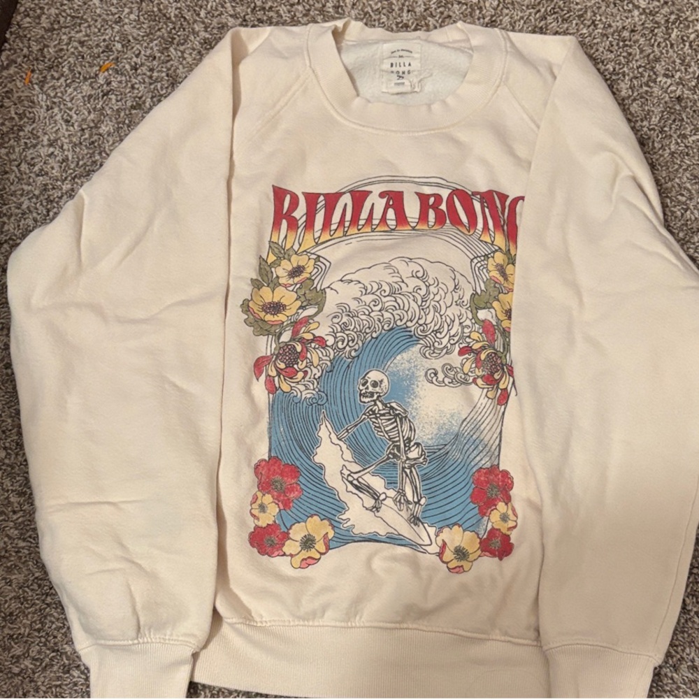 Billabong Off-White Surf Skeleton Sweatshirt